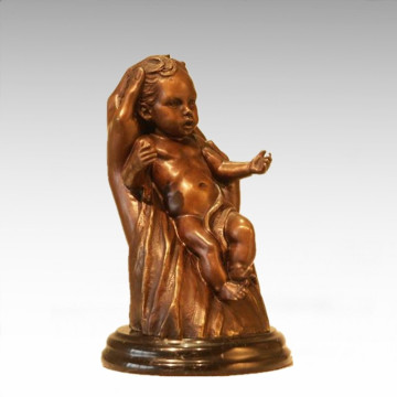 Niños figura estatua mano bebé niño escultura de bronce TPE-938